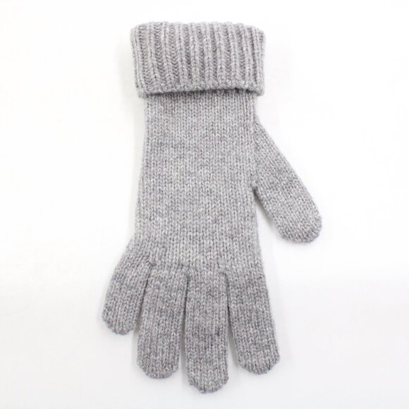 NWT Gucci Wool Cashmere Gloves with Double G Patch in Light Grey/Gold (S) - Picture 3 of 12